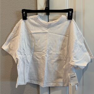 Good American Crisp White crop Tee small